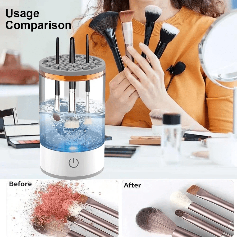 Electric Makeup Brush Cleaner & Spinner – USB Powered Automatic Makeup Brush Cleaning Tool