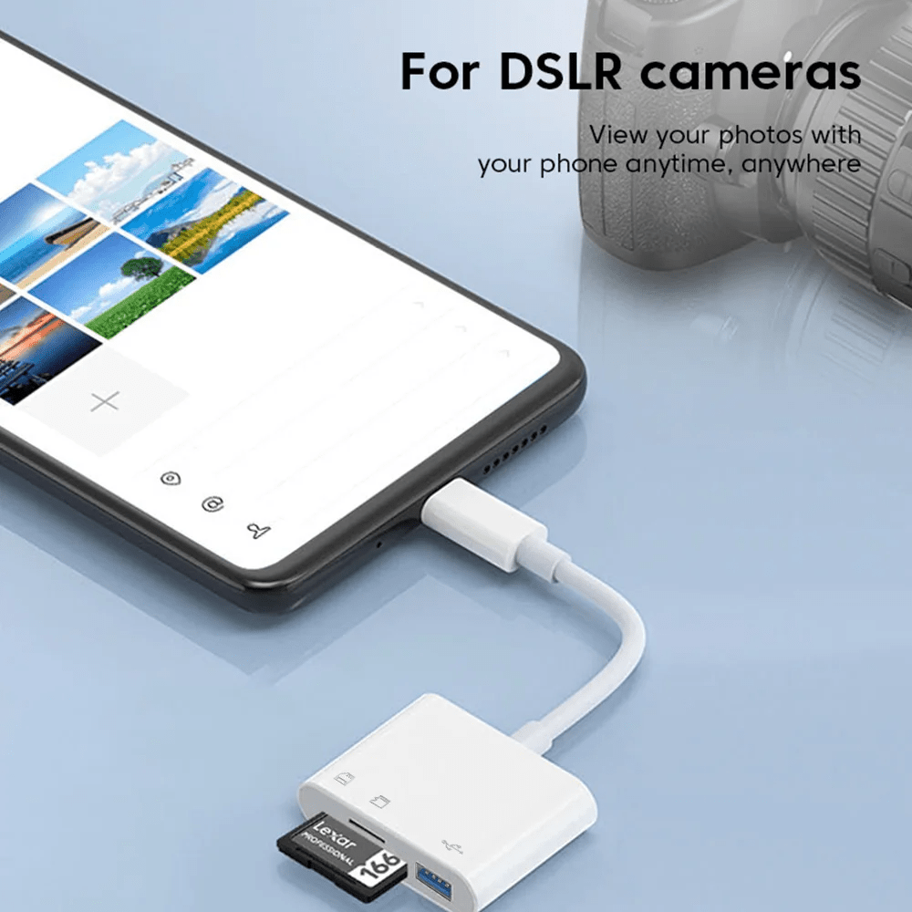 3-in-1 Type-C Card Reader – Micro SD/TF Memory Card & USB Adapter for Laptop, Tablet & OTG Devices