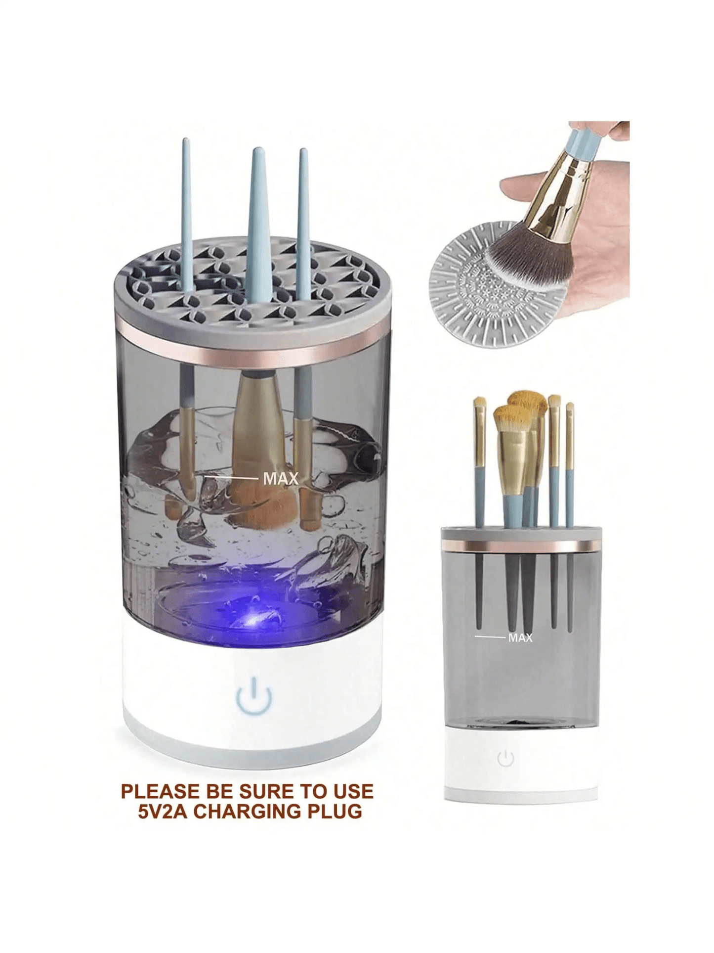 Electric Makeup Brush Cleaner & Spinner – USB Powered Automatic Makeup Brush Cleaning Tool