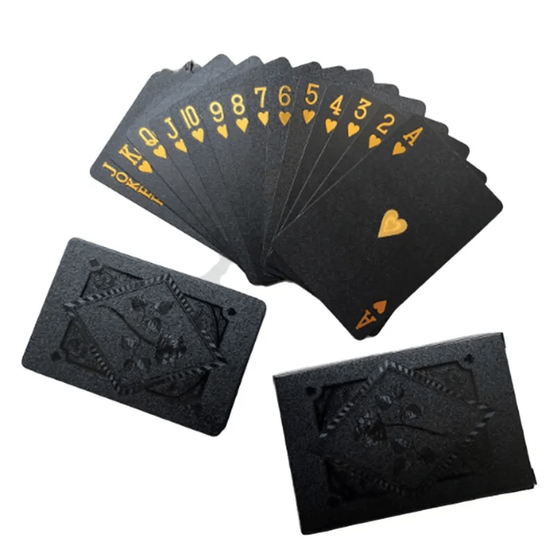 Luxury Black & Gold Waterproof Playing Cards – Premium Magic Deck