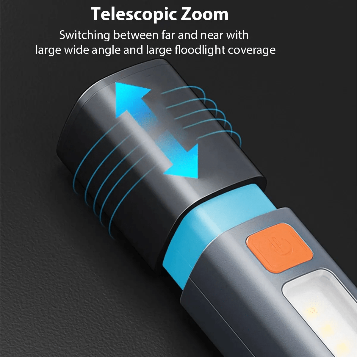 Mini Rechargeable Flashlight – High-Brightness, Telescopic Focus & COB Floodlight for Outdoor Adventures