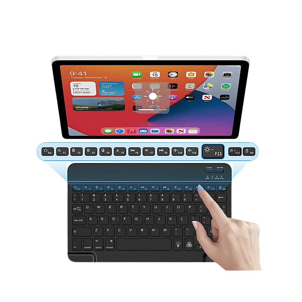 Portable RGB Bluetooth Wireless Keyboard – 7-Color Backlit, Rechargeable 10-Inch Mini Keyboard for iOS, Android & Windows