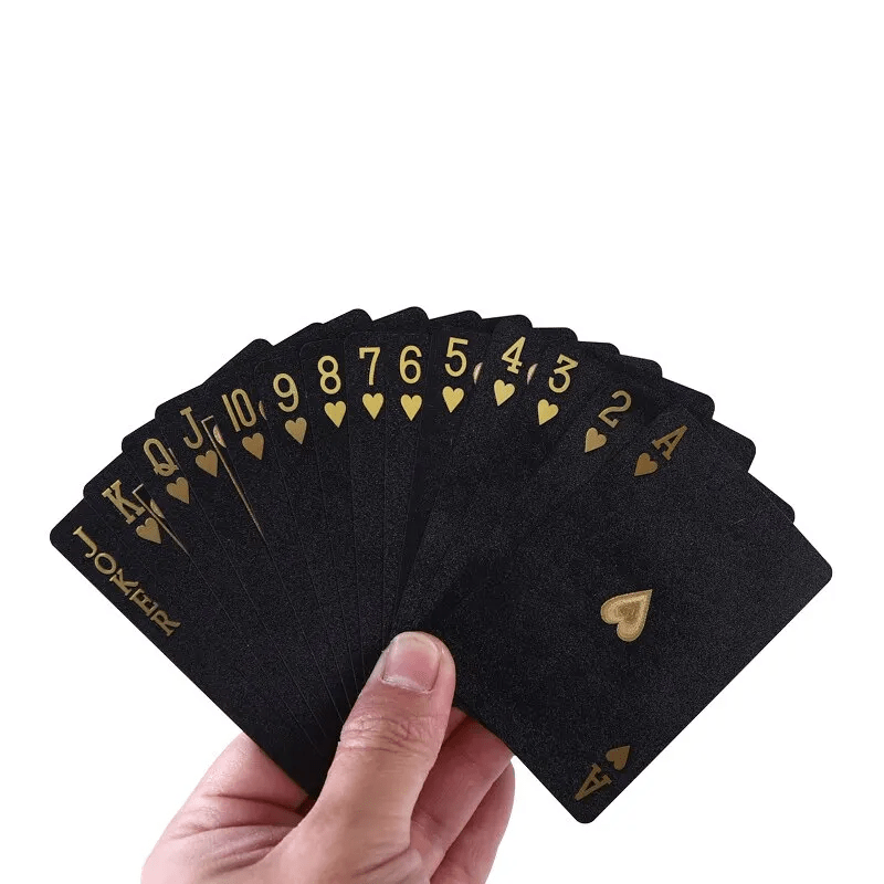 Luxury Black & Gold Waterproof Playing Cards – Premium Magic Deck