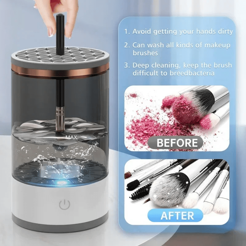 Electric Makeup Brush Cleaner & Spinner – USB Powered Automatic Makeup Brush Cleaning Tool