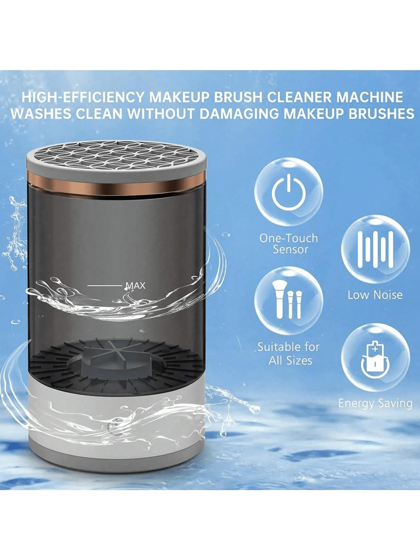 Electric Makeup Brush Cleaner & Spinner – USB Powered Automatic Makeup Brush Cleaning Tool