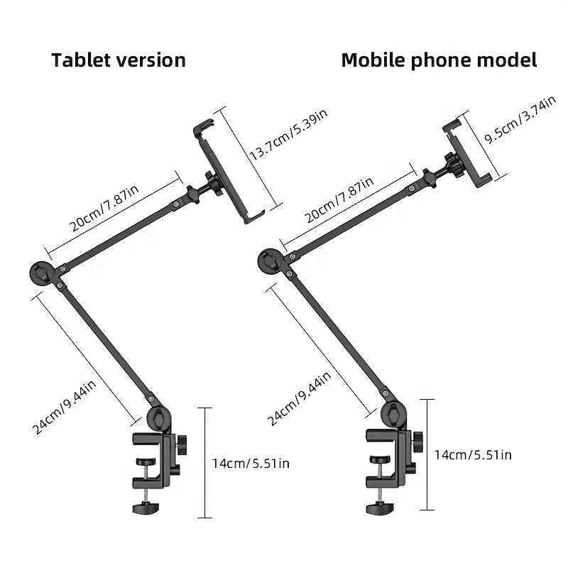 Adjustable Dual-Arm Tablet Stand – Flexible Gooseneck Mount for iPad, Samsung Tab, Kindle & More (4.5"–13")