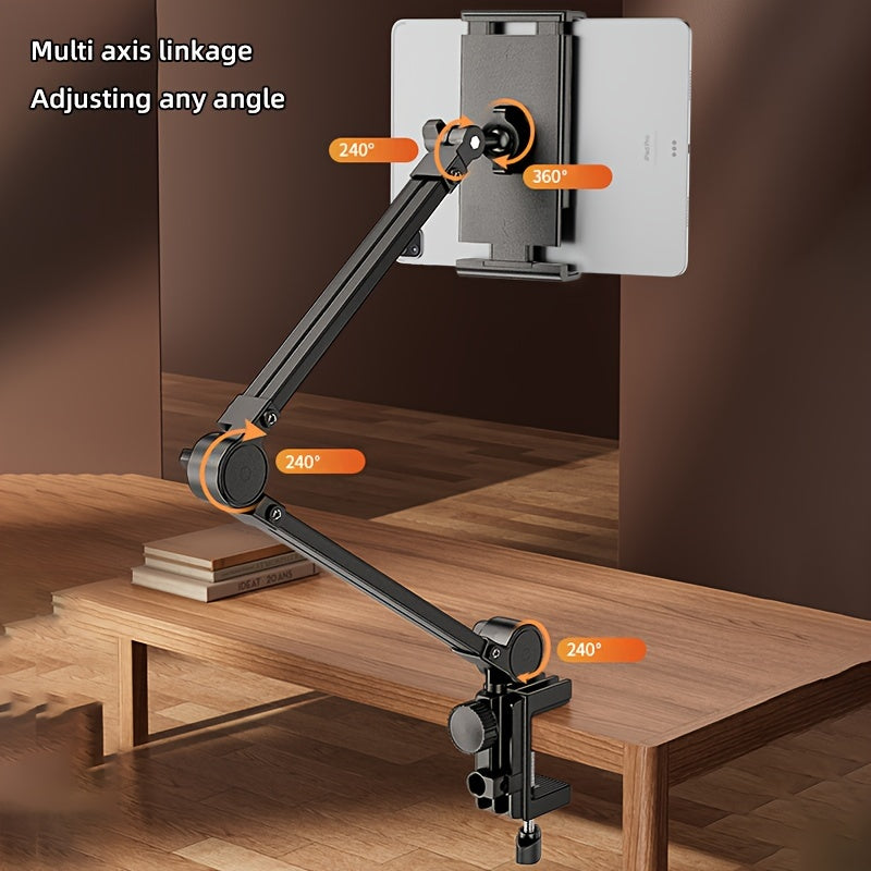 Adjustable Dual-Arm Tablet Stand – Flexible Gooseneck Mount for iPad, Samsung Tab, Kindle & More (4.5"–13")