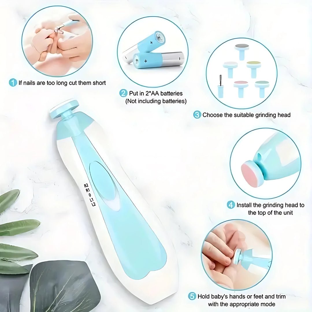 Electric Baby Nail Grinder – Gentle & Safe Manicure Set for Babies & Kids