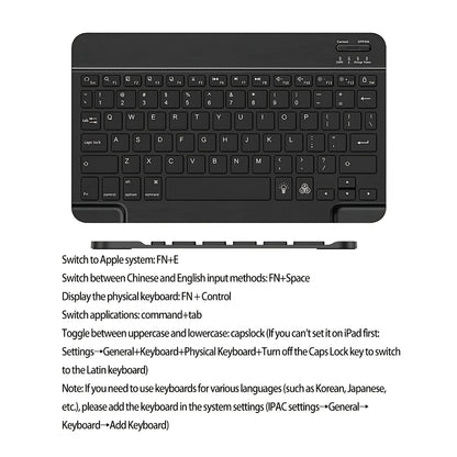 Portable RGB Bluetooth Wireless Keyboard – 7-Color Backlit, Rechargeable 10-Inch Mini Keyboard for iOS, Android & Windows