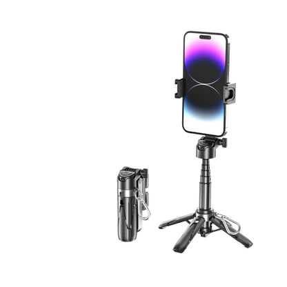 Mini Bluetooth Selfie Stick Tripod – Portable, Telescopic & Multifunctional Phone Stand with Remote Control